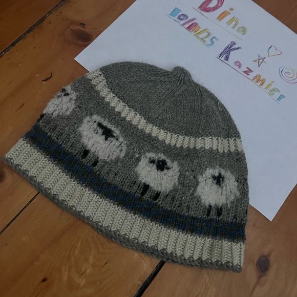 Alpaca Sheep hand knitted one size beanie